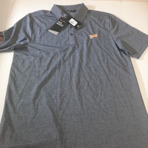 Travis Mathew Men's Oceanside  Polo Short Sleeve Shirt Blue Heather Foxfield